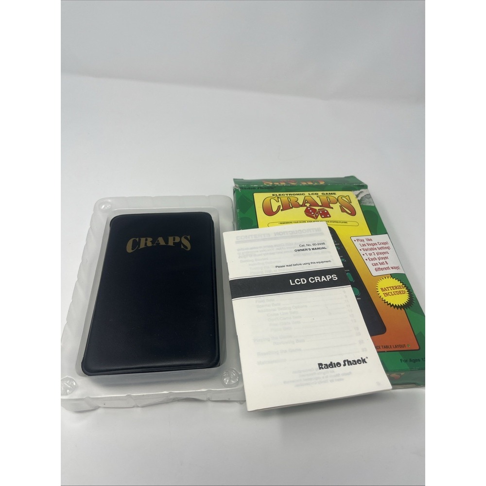 Vtg RADIO SHACK Handheld Electronic Craps Game Tested In Box,Instruction 1996